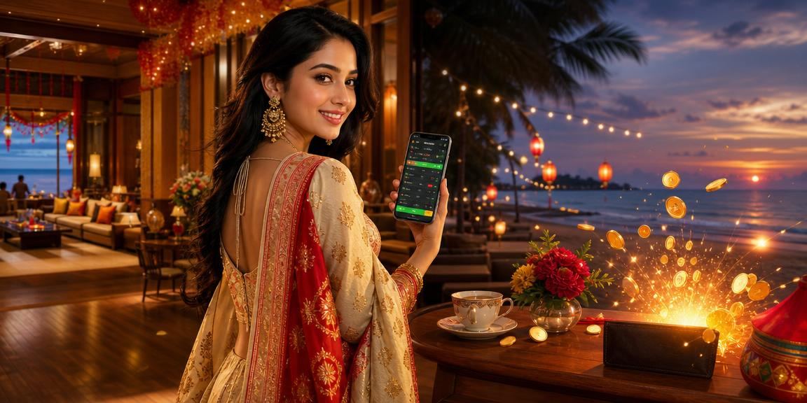 A tourist betting on cricket via mobile at Saint Martin's Island on Pohela Boishakh